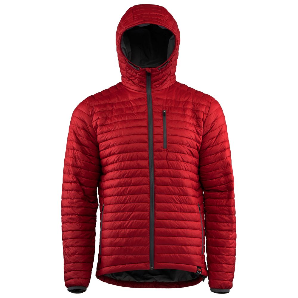 Isobaa | Mens Merino Wool Insulated Jacket (Red/Smoke) | Innovative and sustainable design with our Merino jacket.