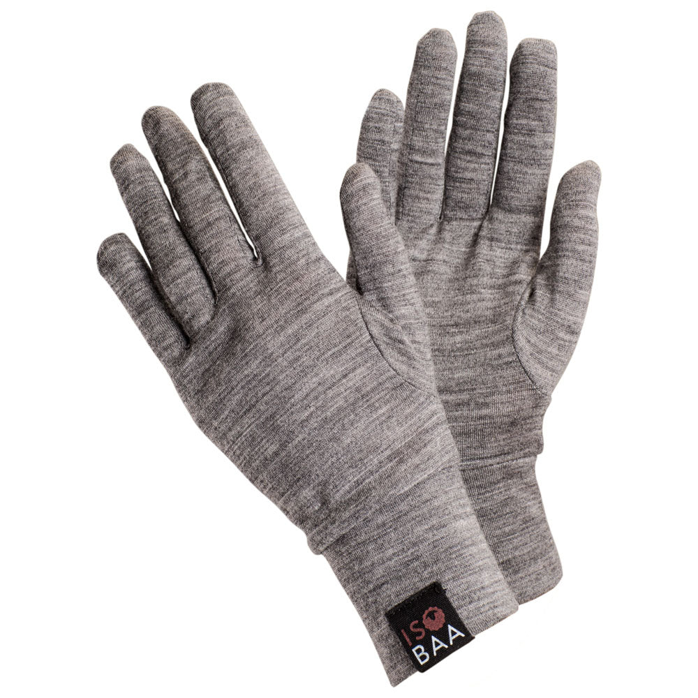 Isobaa | Merino 180 Gloves (Charcoal) | Superfine Merino wool gloves.