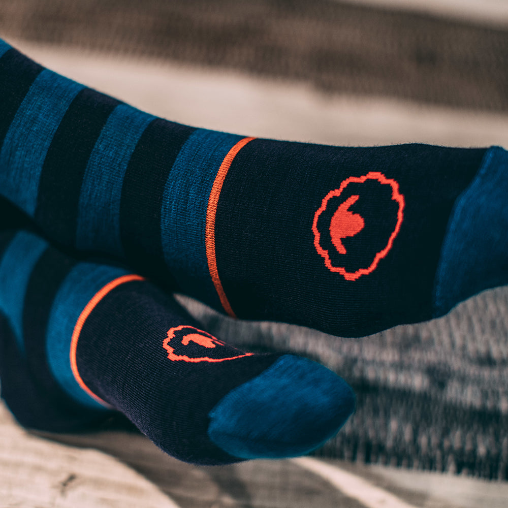 Isobaa | Merino Blend Everyday Socks (3 Pack - Navy/Blue) | Discover the ultimate everyday sock with Isobaa's Merino blend (3-pack).