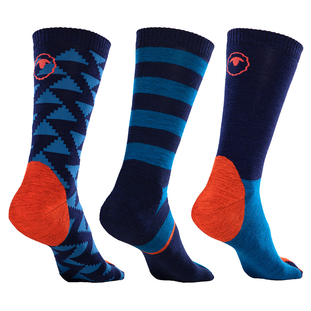 Isobaa | Merino Blend Everyday Socks (3 Pack - Navy/Blue) | Discover the ultimate everyday sock with Isobaa's Merino blend (3-pack).