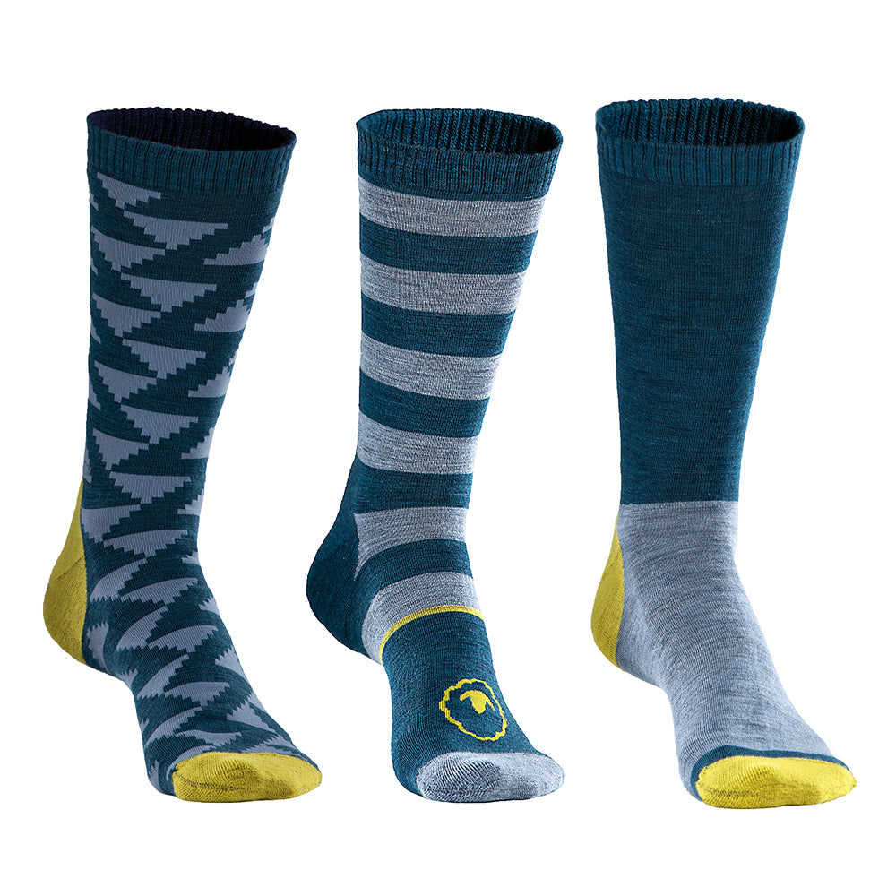 Isobaa | Merino Blend Everyday Socks (3 Pack - Petrol/Sky) | Discover the ultimate everyday sock with Isobaa's Merino blend (3-pack).