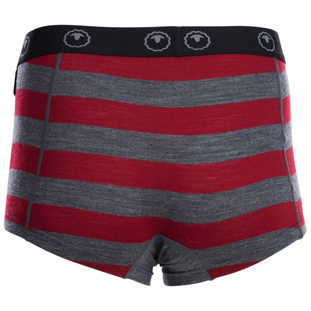 Isobaa | Womens Merino 180 Hipster Shorts (Smoke/Red) | Conquer any activity in comfort with Isobaa's superfine Merino hipster shorts.