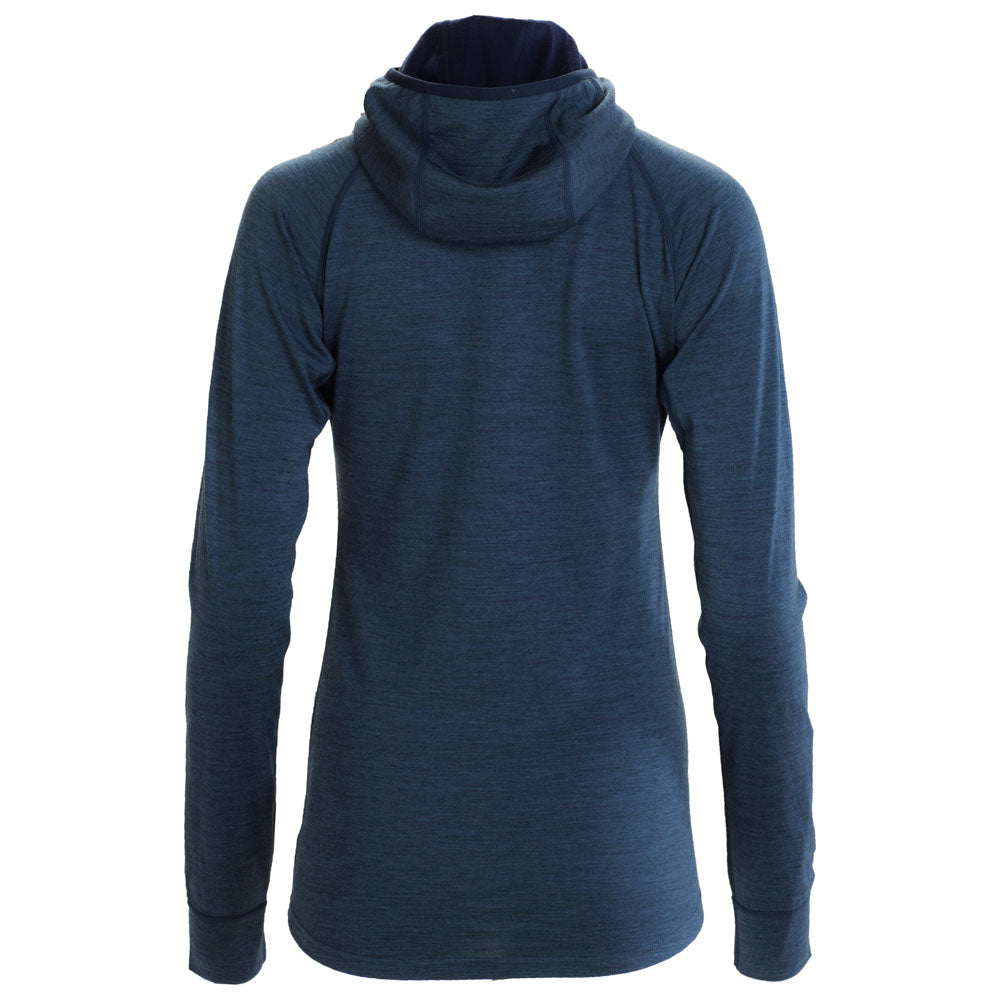 Isobaa | Womens Merino 200 Zip Neck Hoodie (Denim) | The ultimate 200gm Merino wool hoodie.