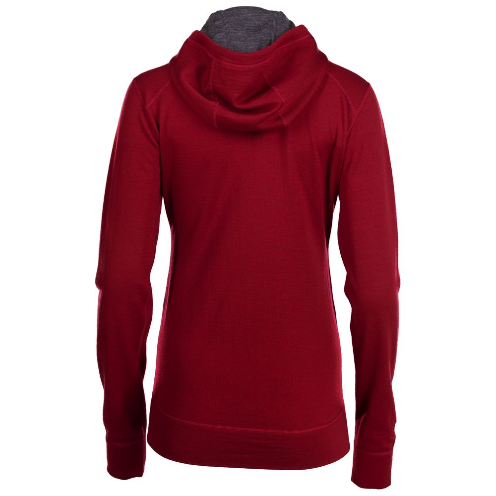 Isobaa | Womens Merino 260 Casual Hoodie (Red) | The best in warmth and versatility: Isobaa 260gm midweight Merino wool hoodie.