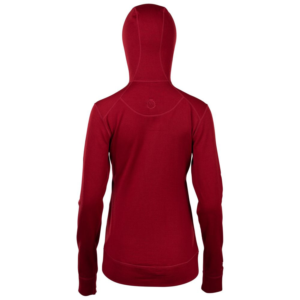 Isobaa | Womens Merino 260 Casual Hoodie (Red) | The best in warmth and versatility: Isobaa 260gm midweight Merino wool hoodie.