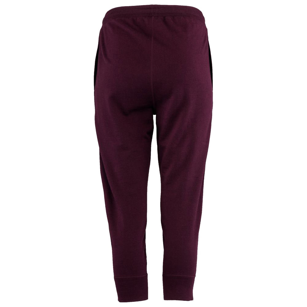 Isobaa | Womens Merino 260 Lounge Cuffed 3/4 Joggers (Wine/Navy) | Ultimate comfort and performance with our superfine Merino cropped joggers.