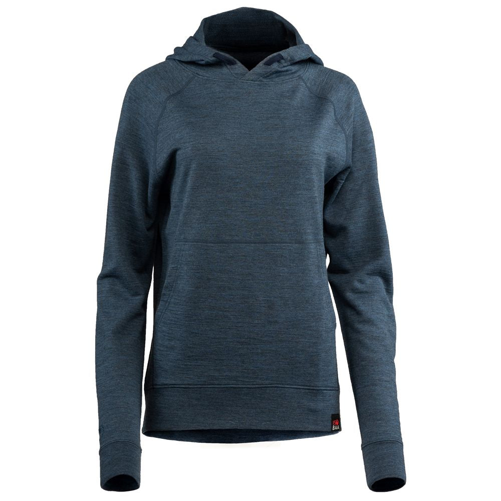 Isobaa | Womens Merino 260 Lounge Hoodie (Denim/Navy) | Experience the best in comfort and performance with our midweight 260gm Merino wool pullover hoodie.