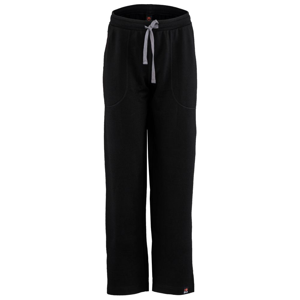 Isobaa | Womens Merino 260 Lounge Loose Joggers (Black/Smoke) | Isobaa 260gm Merino wool lounge joggers.