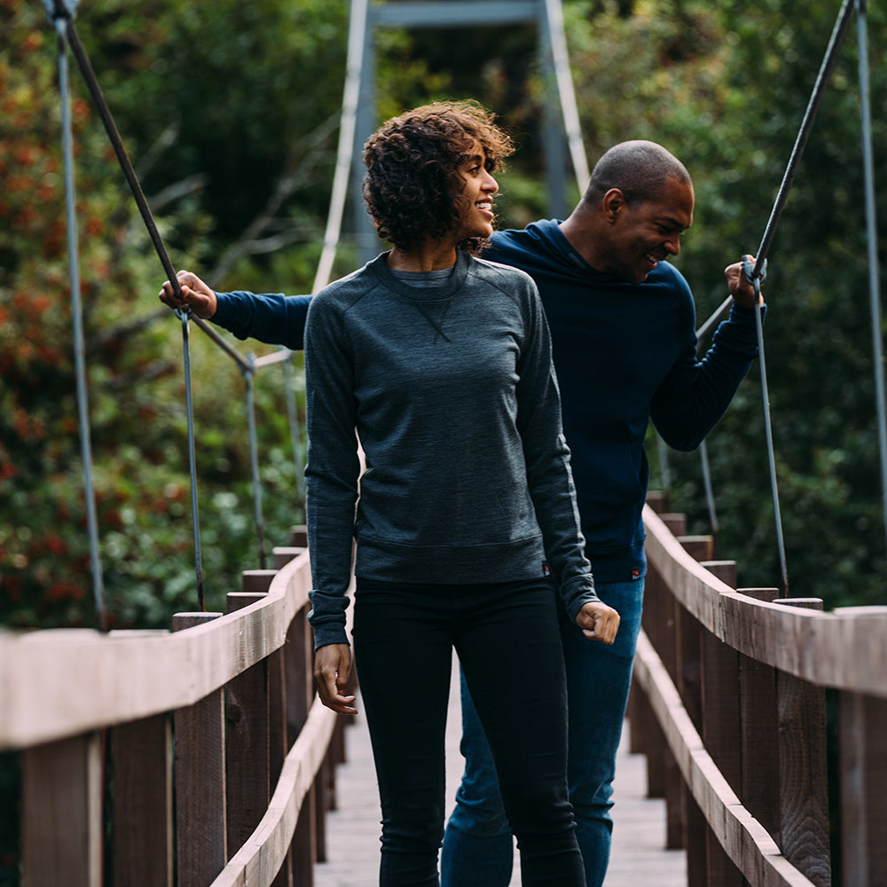 Isobaa | Womens Merino 260 Lounge Sweatshirt (Smoke) | The ultimate 260gm Merino wool sweatshirt – Your go-to for staying cosy after chilly runs, conquering weekends in style, or whenever you crave warmth without bulk.