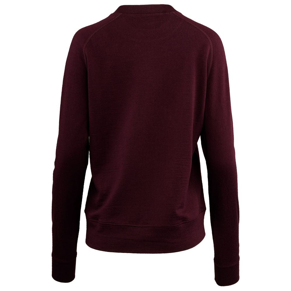 Isobaa | Womens Merino 260 Lounge Sweatshirt (Wine) | The ultimate 260gm Merino wool sweatshirt – Your go-to for staying cosy after chilly runs, conquering weekends in style, or whenever you crave warmth without bulk.