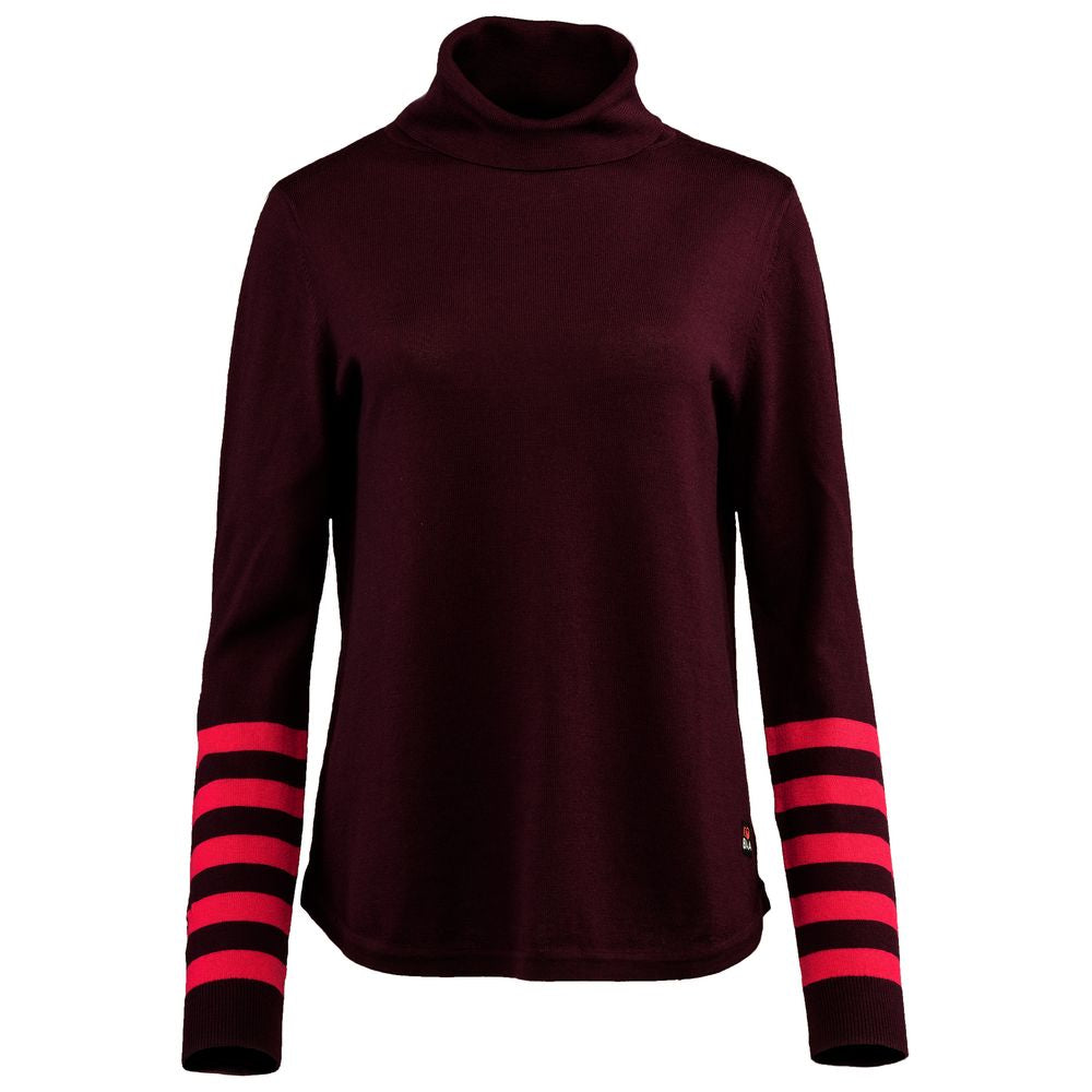 Isobaa | Womens Merino Roll Neck Sweater (Wine/Fuchsia) | Discover premium style and performance with Isobaa's extra-fine Merino roll neck sweater.