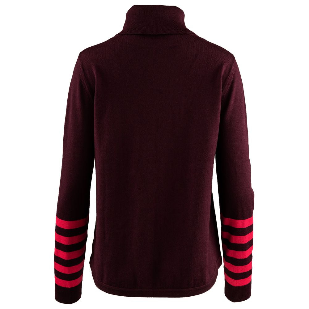 Isobaa | Womens Merino Roll Neck Sweater (Wine/Fuchsia) | Discover premium style and performance with Isobaa's extra-fine Merino roll neck sweater.