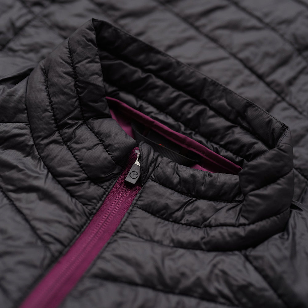 Isobaa | Womens Merino Wool Insulated Gilet (Black/Wine) | Fight the chill with our innovative Merino gilet.