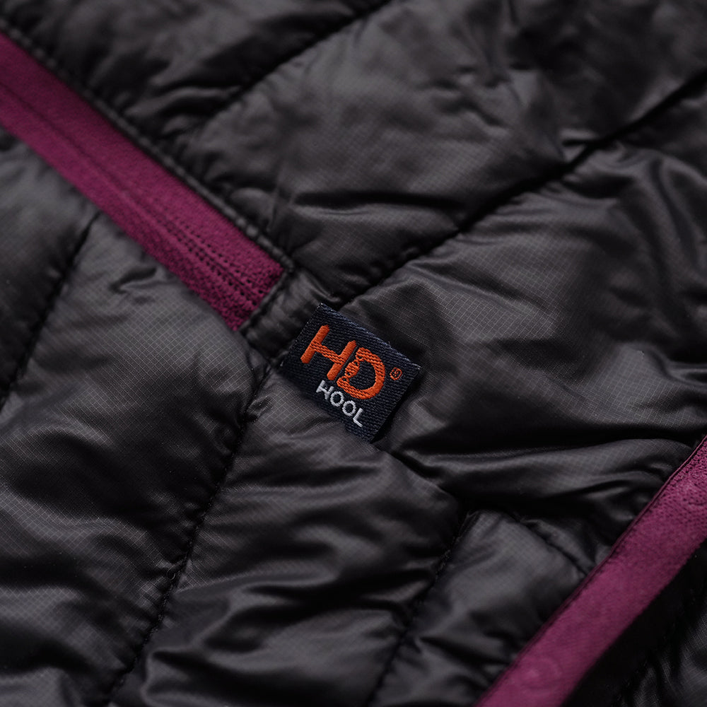 Isobaa | Womens Merino Wool Insulated Gilet (Black/Wine) | Fight the chill with our innovative Merino gilet.
