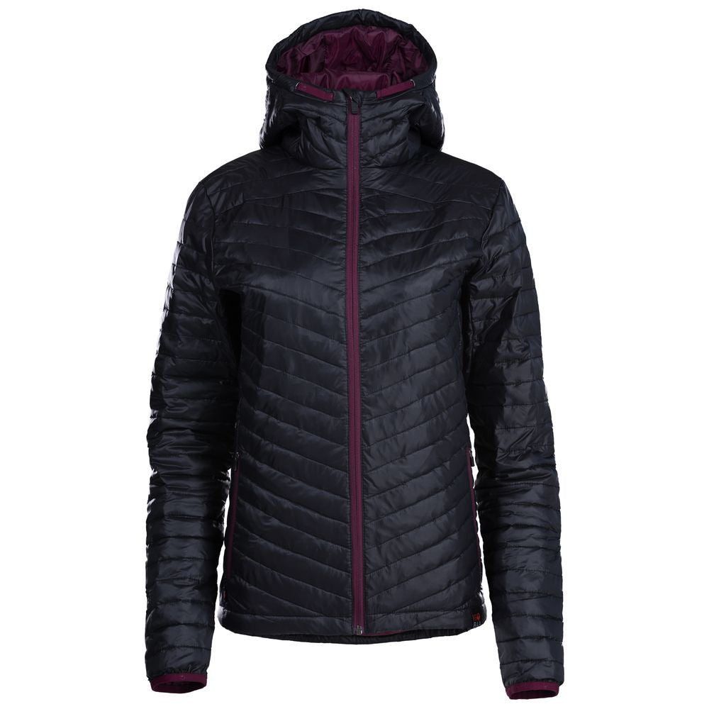 Isobaa | Womens Merino Wool Insulated Jacket (Black/Wine) | Innovative and sustainable design with our Merino jacket.
