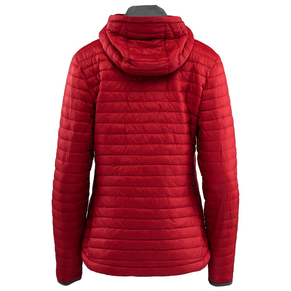 Isobaa | Womens Merino Wool Insulated Jacket (Red/Smoke) | Innovative and sustainable design with our Merino jacket.