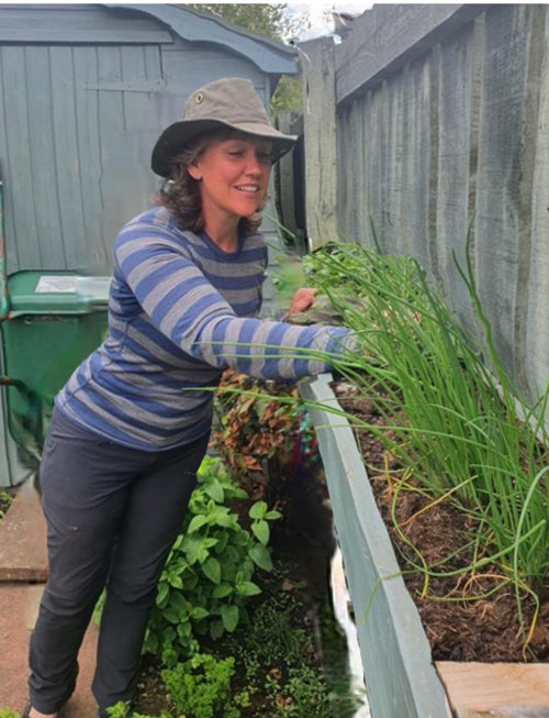 Debbie in her 180 Merino Long Sleeve Crew