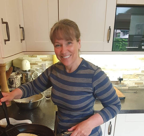 Debbie in her 180 Merino Long Sleeve Crew