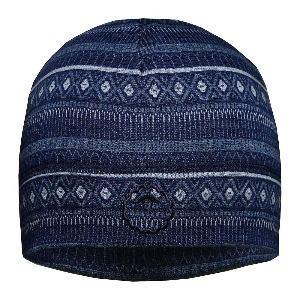 Isobaa Merino Blend 250 Fairisle Jacquard Beanie (Navy/Denim/Cloud)