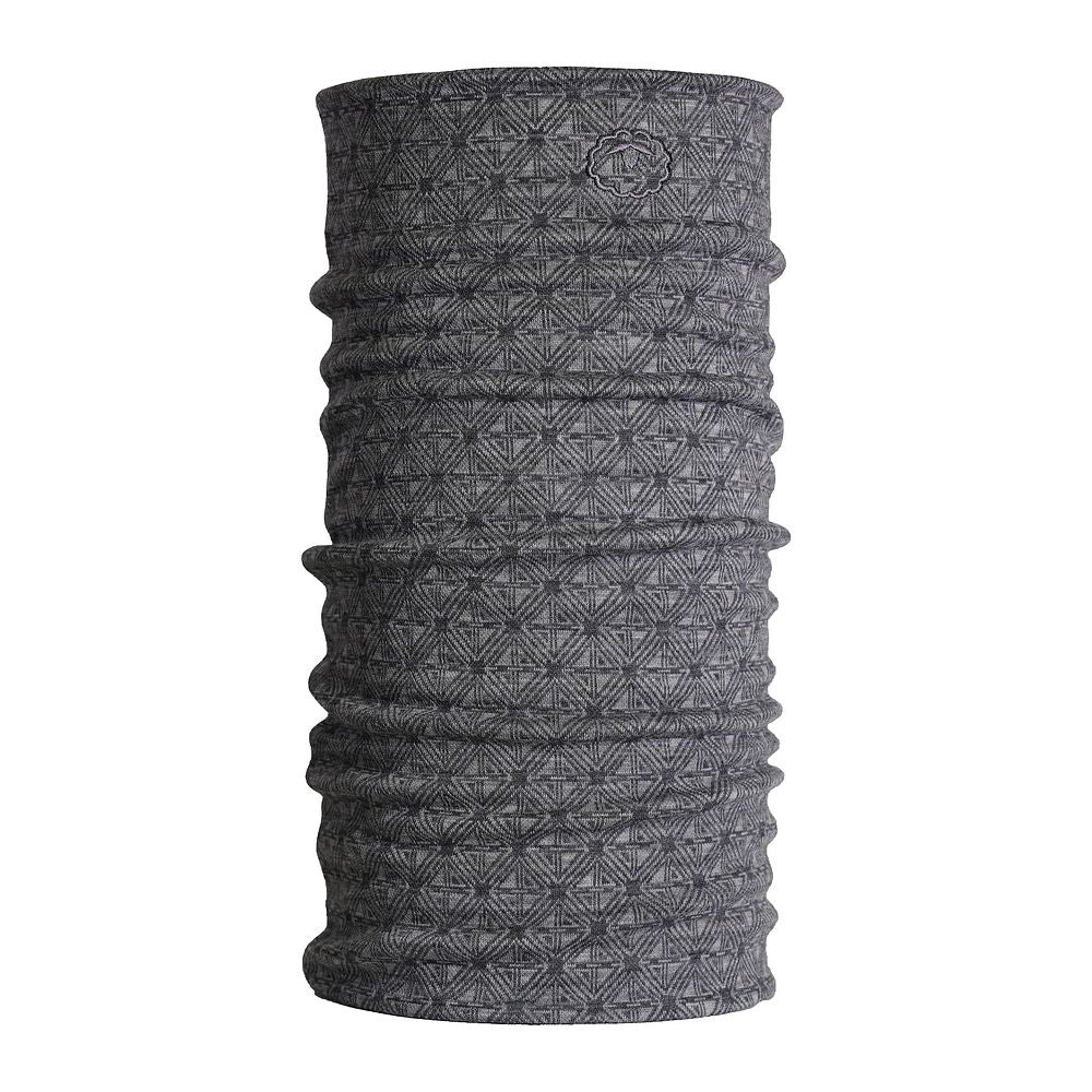 Isobaa Merino Blend 250 Geometric Jacquard Neck Warmer (Smoke/Charcoal)
