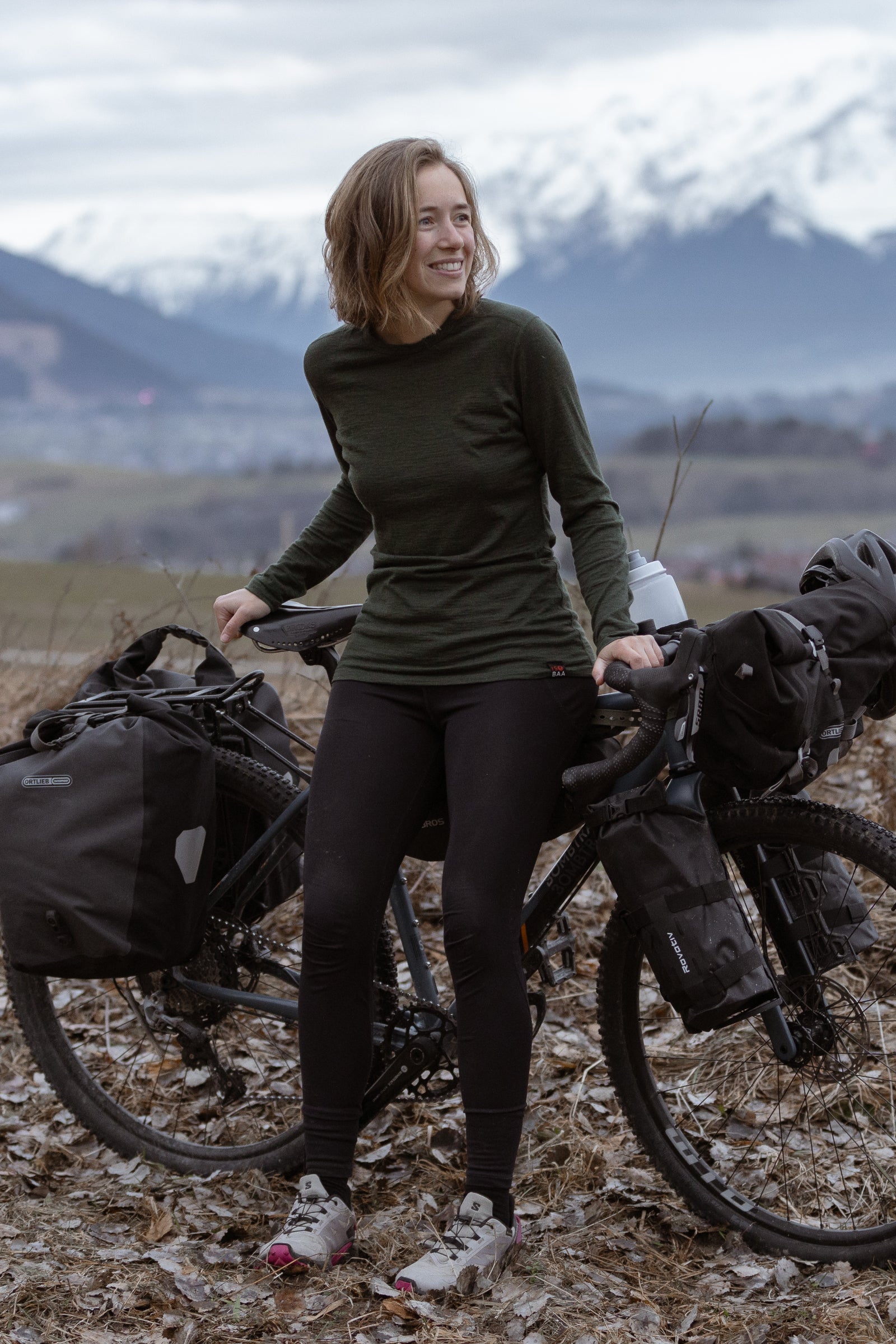 Melaine - Relaxing and laughing after a long day bikepacking.