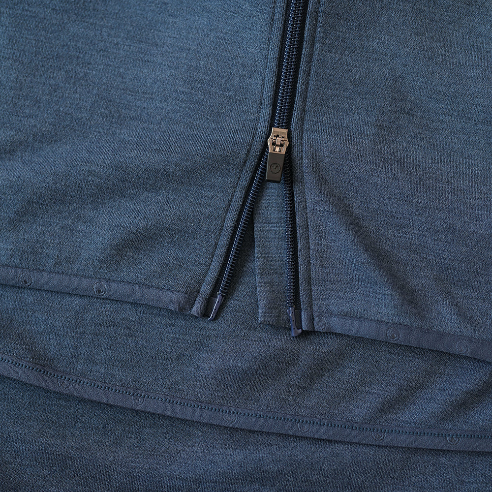 Isobaa | Mens 320 Merino Full Zip (Denim/Navy) | Step into a new level of comfort and versatility with our 320 Merino Full Zip Jacket