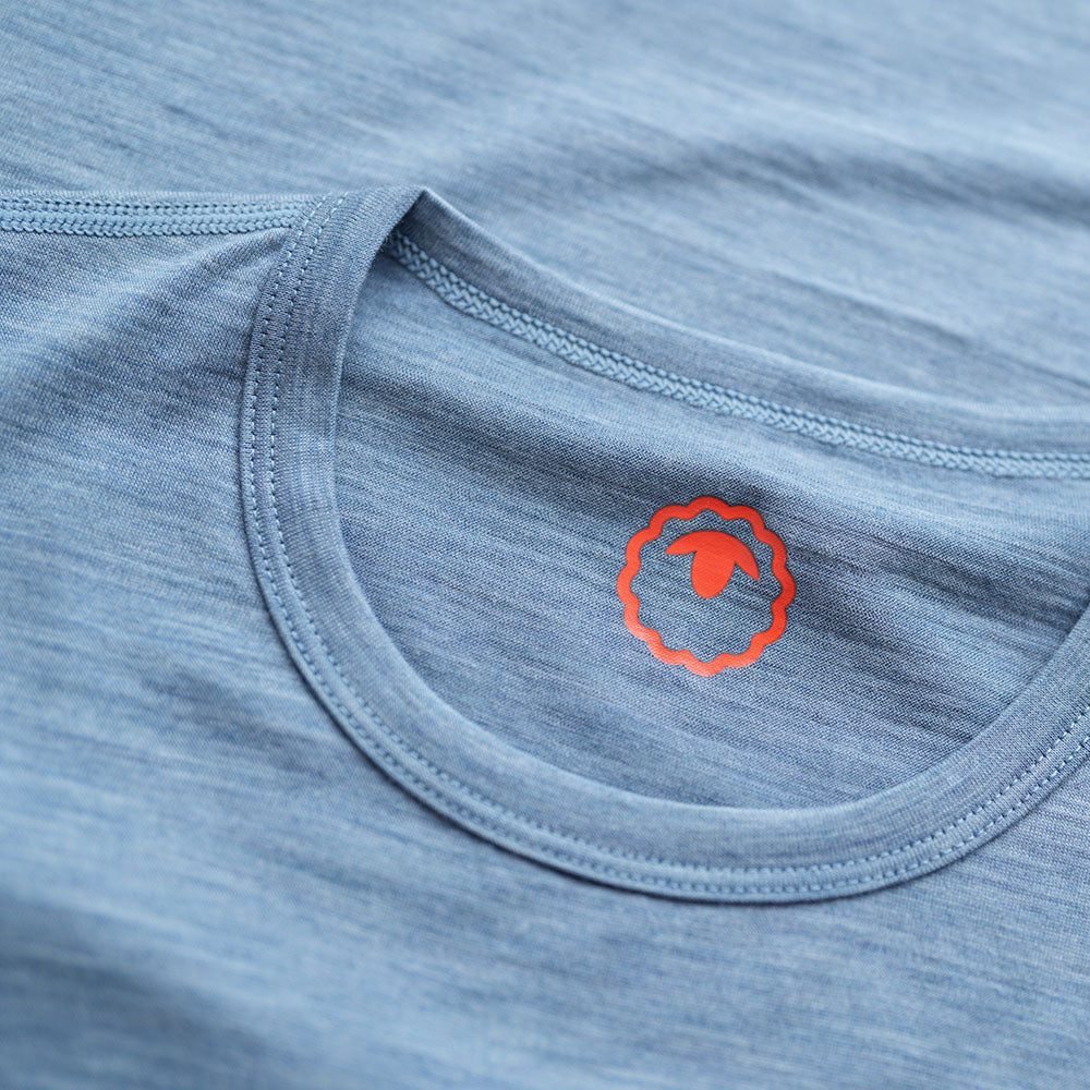 Isobaa | Mens Merino 150 Mountains Tee (Sky/Petrol) | Gear up for adventure with our superfine Merino Tee.