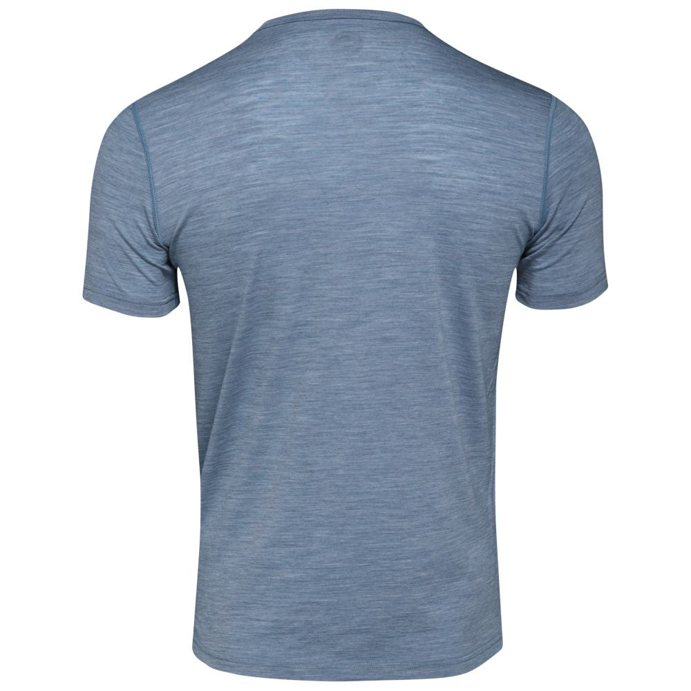 Isobaa | Mens Merino 150 Mountains Tee (Sky/Petrol) | Gear up for adventure with our superfine Merino Tee.
