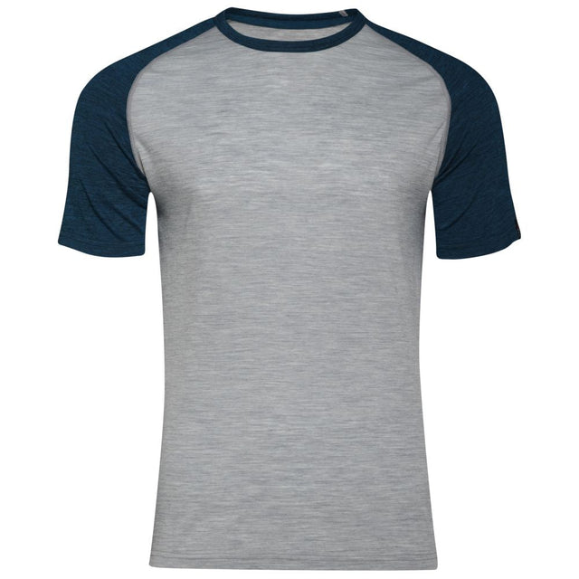 Isobaa | Mens Merino 150 Raglan Baseball Tee (Cloud/Petrol) | Layer for adventure with Isobaa's superfine Merino Tee.