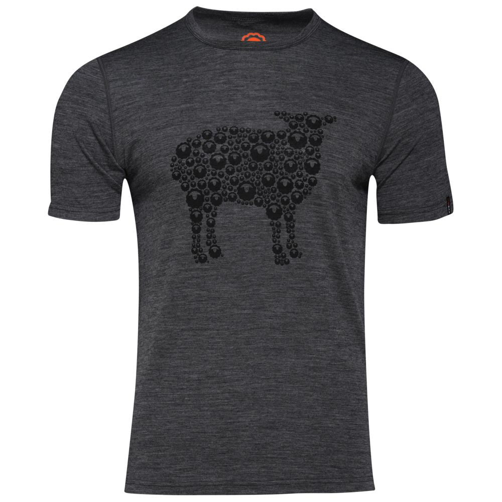 Isobaa | Mens Merino 150 Sheep Tee (Smoke/Black) | Gear up for everyday adventures in Isobaa's superfine Merino Tee.