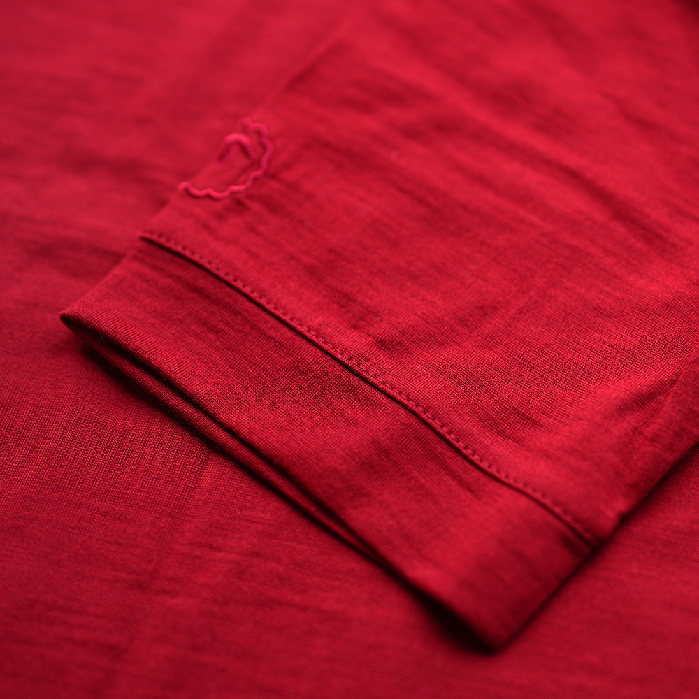 Isobaa |Mens Merino 180 Short Sleeve Polo Shirt (Plain Red) | The ultimate Merino wool polo – perfect for weekend hikes, bike commutes, post-adventure coffee stops, office days, and everything in-between.