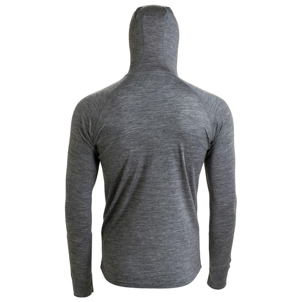 Isobaa | Mens Merino 200 Zip Neck Hoodie (Charcoal) | The ultimate 200gm Merino wool hoodie.