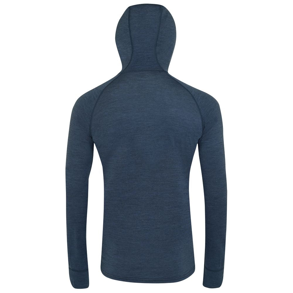Isobaa | Mens Merino 200 Zip Neck Hoodie (Denim) | The ultimate 200gm Merino wool hoodie.