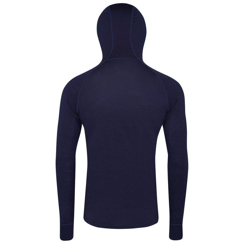 Isobaa | Mens Merino 200 Zip Neck Hoodie (Navy) | The ultimate 200gm Merino wool hoodie.