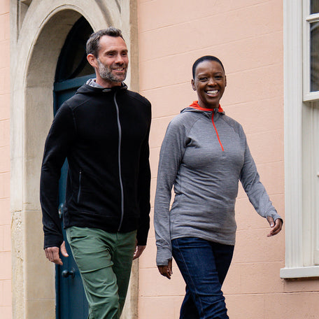 Isobaa | Mens Merino 260 Casual Hoodie (Black) | The best in warmth and versatility: Isobaa 260gm midweight Merino wool hoodie.