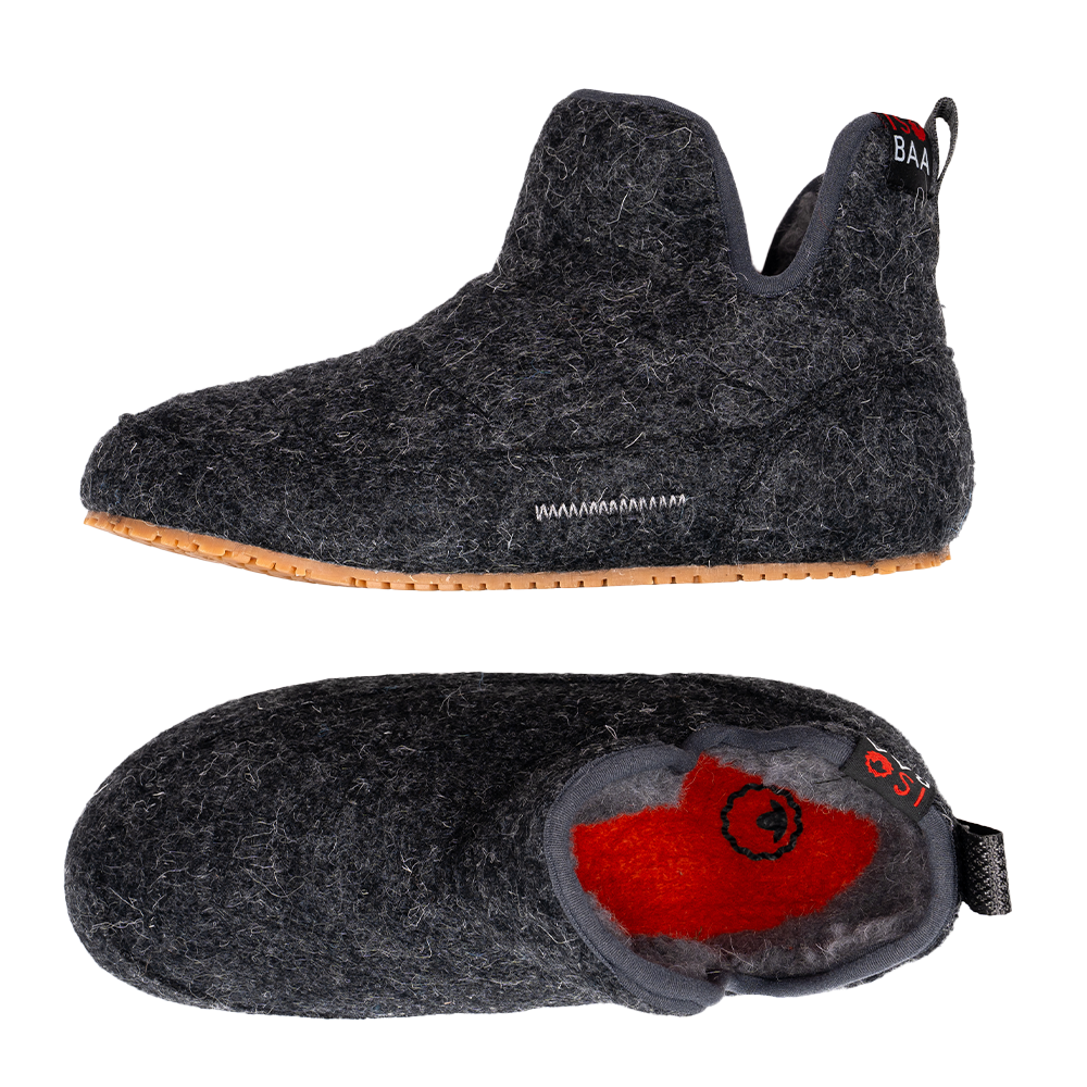 Isobaa | Merino Blend Slipper Boots (Smoke) | Relax in comfort in an optimal blend of merino & polyester, offering both cosy warmth and lasting durability.