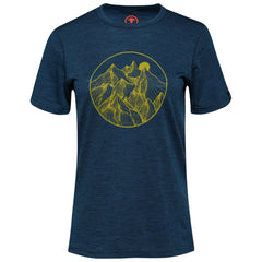 Womens Merino 150 Mountains Tee (Petrol/Lime)