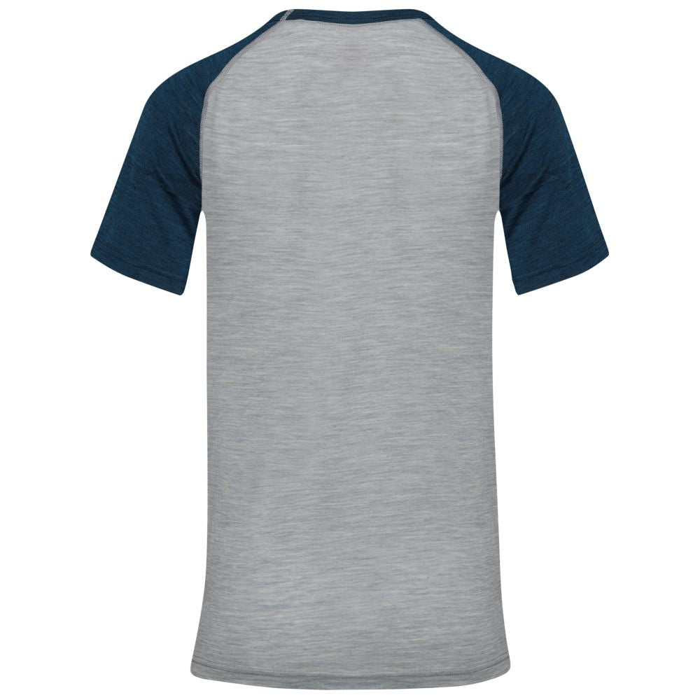 Isobaa | Womens Merino 150 Raglan Baseball Tee (Cloud/Petrol) | Layer for adventure with Isobaa's superfine Merino Tee.