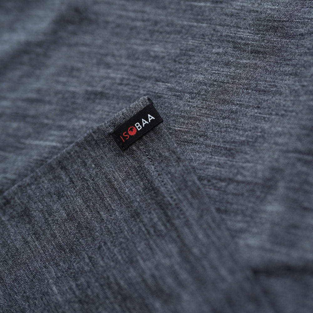 Isobaa | Womens Merino 150 Sheep Tee (Smoke/Black) | Gear up for everyday adventures in Isobaa's superfine Merino Tee.