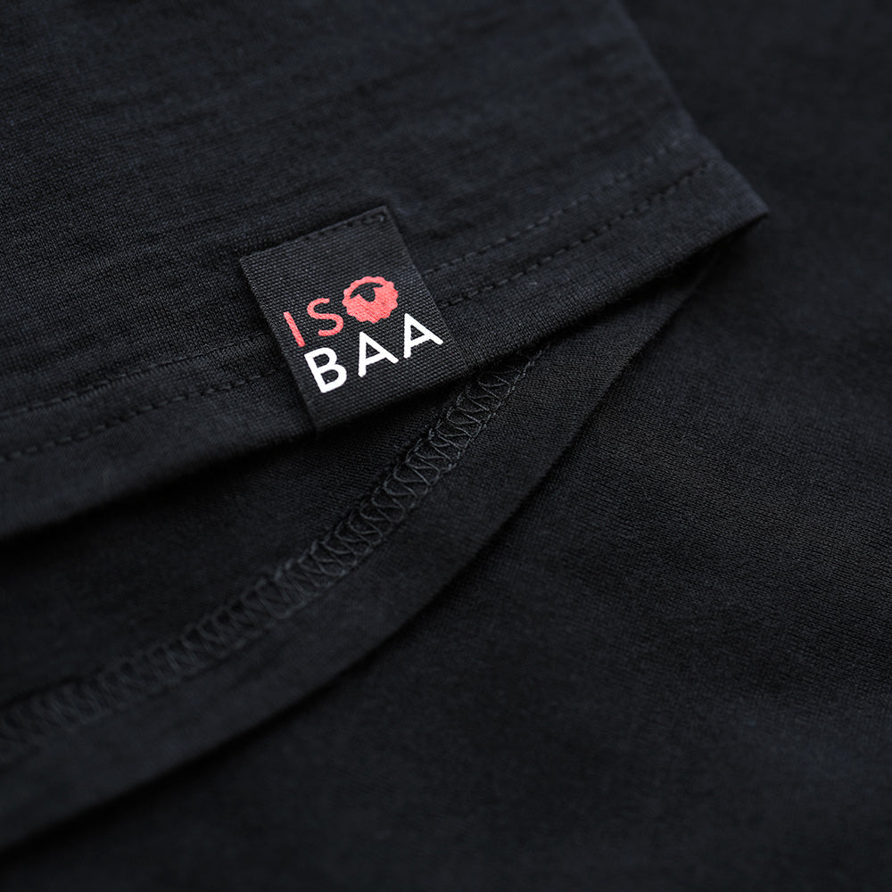 Isobaa | Womens Merino 200 Zip Neck Hoodie (Black) | The ultimate 200gm Merino wool hoodie.
