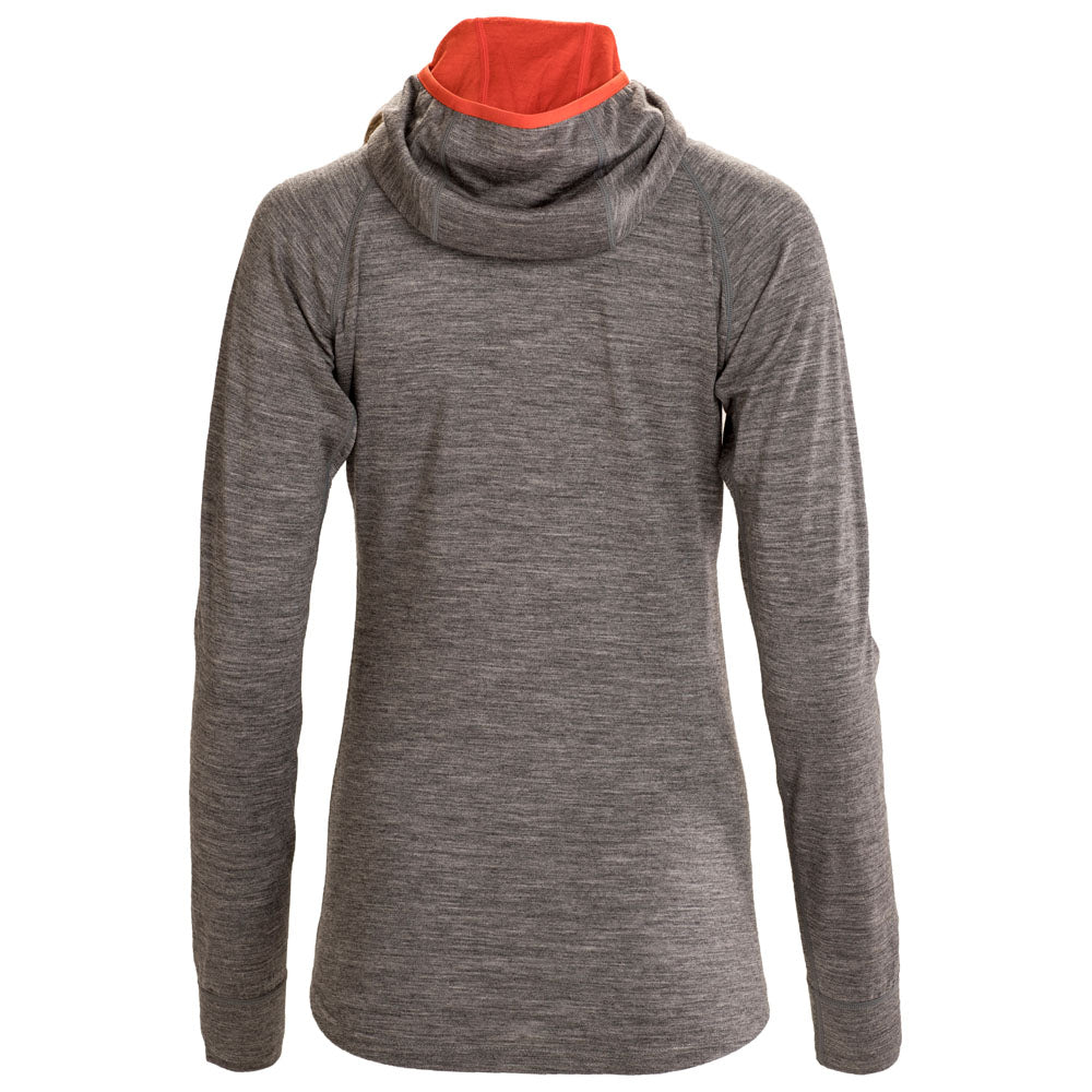 Isobaa | Womens Merino 200 Zip Neck Hoodie (Charcoal) | The ultimate 200gm Merino wool hoodie.