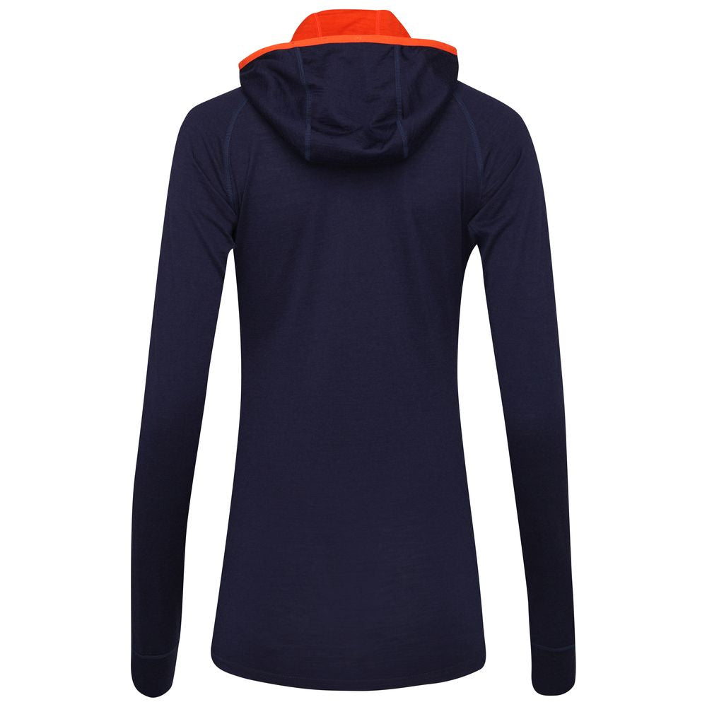 Isobaa | Womens Merino 200 Zip Neck Hoodie (Navy) | The ultimate 200gm Merino wool hoodie.