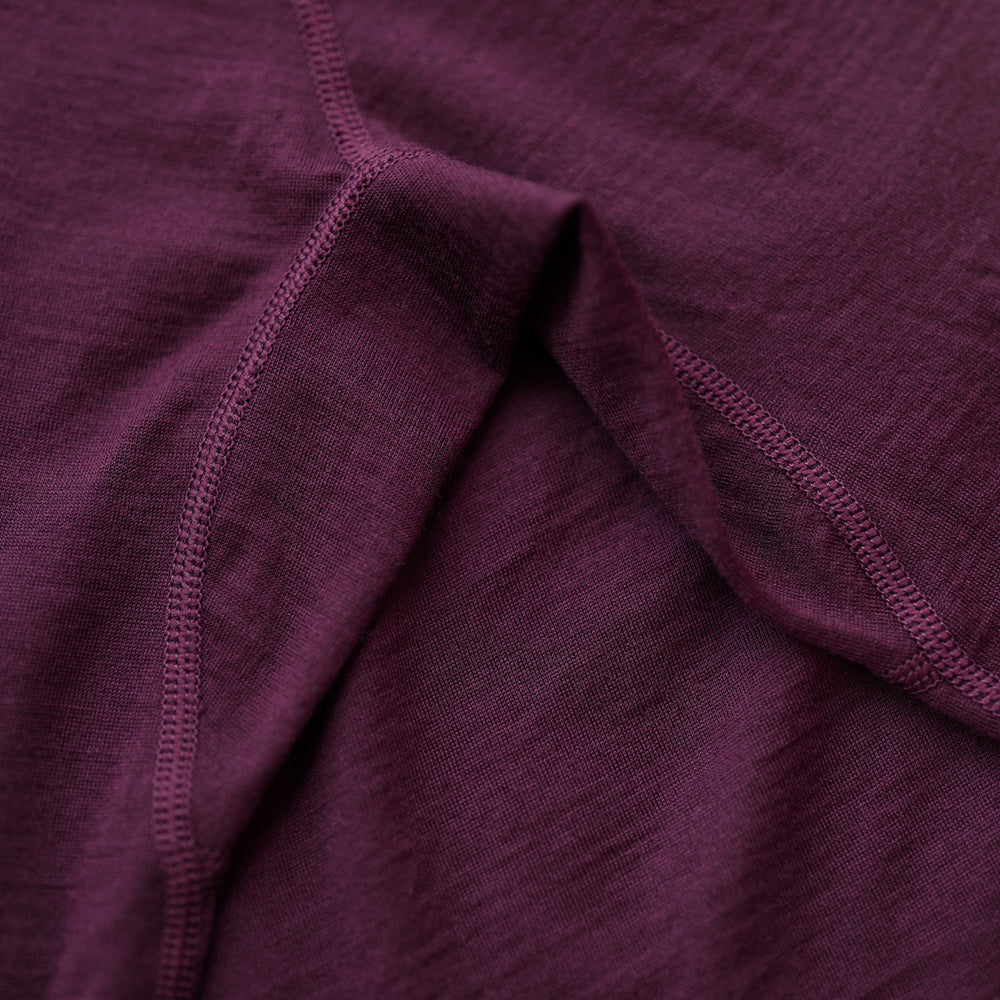 Isobaa | Womens Merino 200 Zip Neck Hoodie (Wine) | The ultimate 200gm Merino wool hoodie.