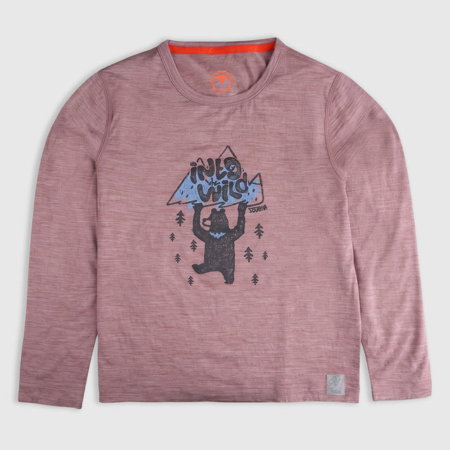 Junior Merino 150 Into The Wild LS Tee (Burlwood)