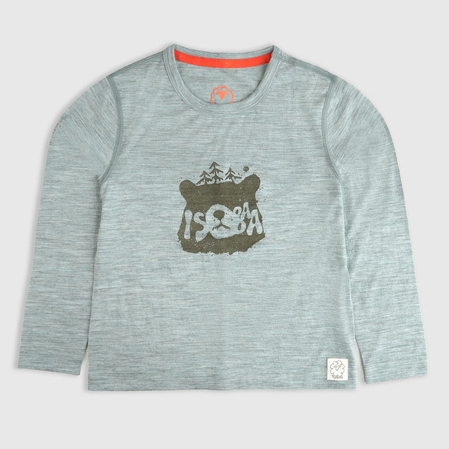 Kids Merino 150 Forest Buddy LS Tee (Agave)