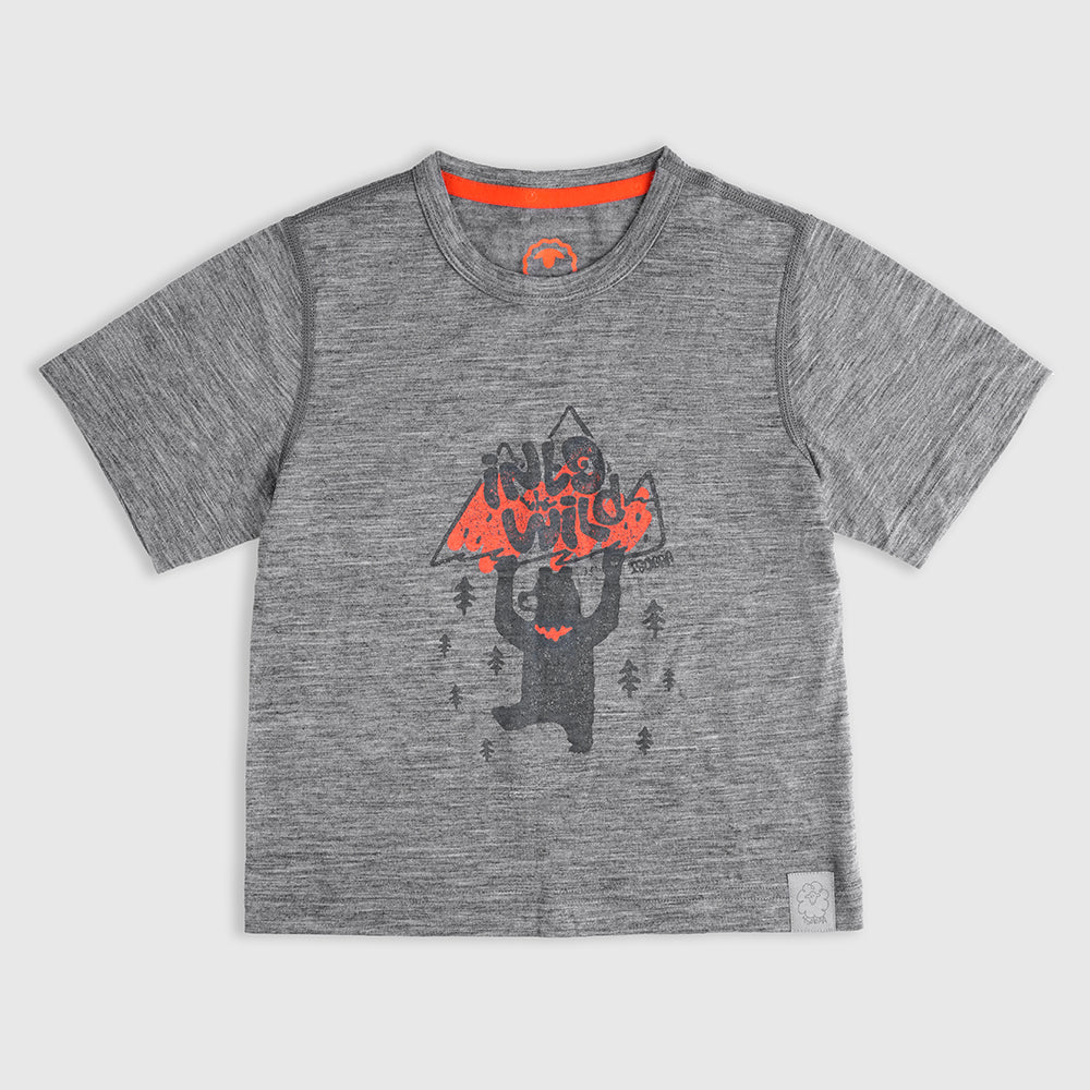 Kids Merino 150 Into The Wild SS Tee (Charcoal)