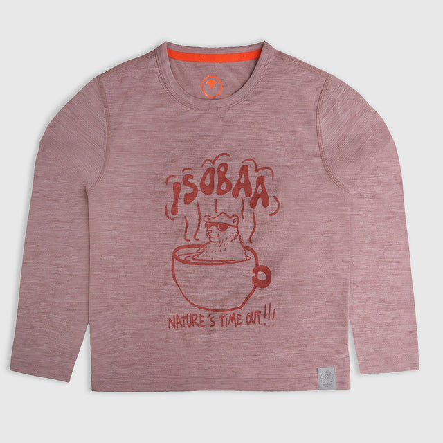 Kids Merino 150 Natures Time Out LS Tee (Burlwood)