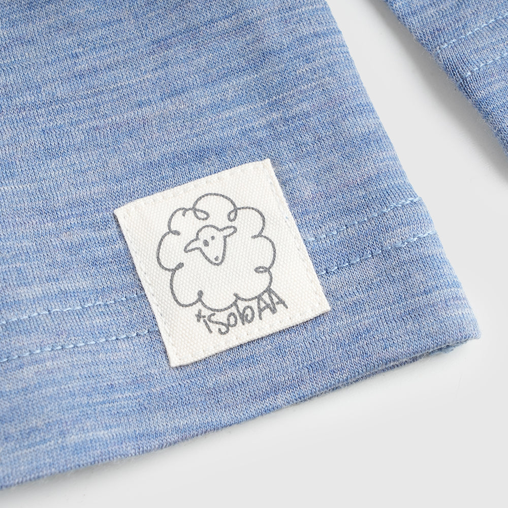 Kids Merino 150 Natures Time Out LS Tee (Sky)