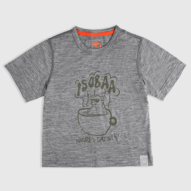 Kids Merino 150 Natures Time Out SS Tee (Charcoal)