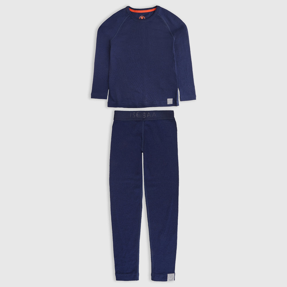 Kids Snicket Merino 200 Baselayer Set (Navy)
